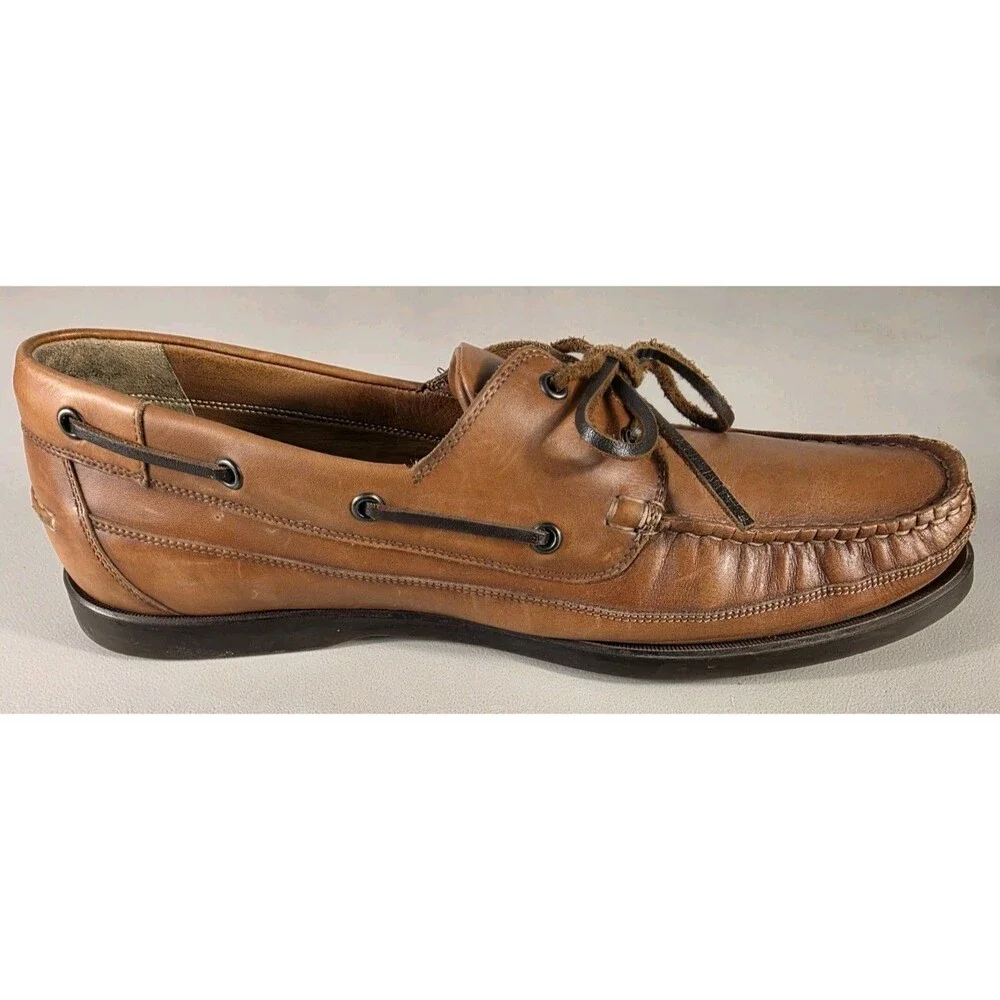 Mephisto Spinnaker Air-Relax Boat Shoes Mens 13 Brown Leather Casual Comfort
